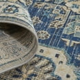 thumbnail image 3 of 8' Blue And Ivory Abstract Power Loom Distressed Stain Resistant Runner Rug, 3 of 8