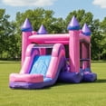 thumbnail image 5 of JumpOrange Commercial Grade Inflatable Pricess Bricks Athletic Bounce House with Slide Combo and Blower, Party Combo Moonwalk, 5 of 7