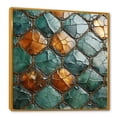 thumbnail image 2 of Designart "Green and Gold Marble Tile Mosaic II" Abstract Framed Wall Art - Transitional Green Abstract Tile Hallway Framed Wall Art Decor, 2 of 6