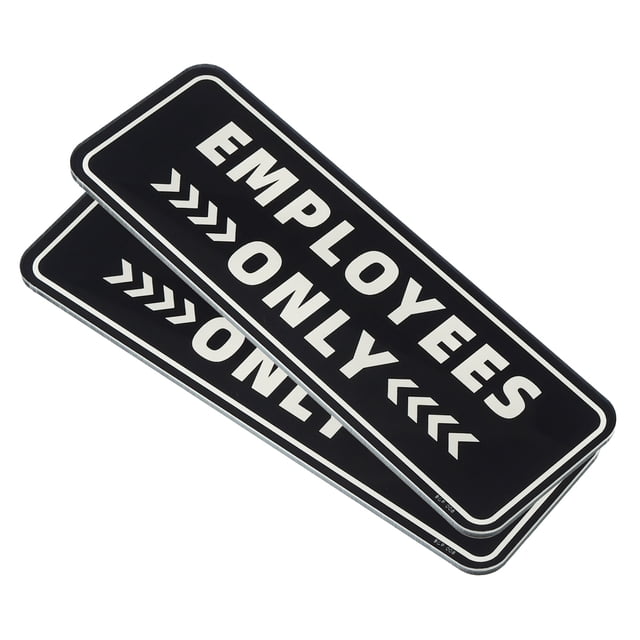 Unique Bargains Employee Only Sign 9'x3' Self Adhesive Staff Only Sticker Black 2 Pack
