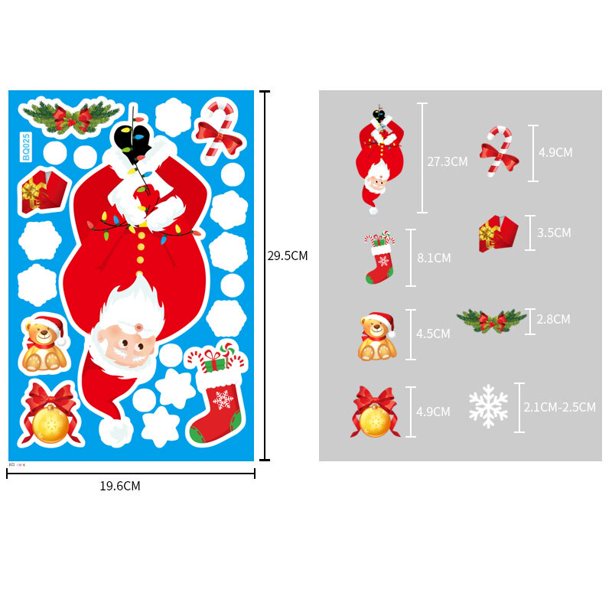 Pegatinas de cristal navideñas para decoración del hogar, adornos navideños, copos de nieve, Papá Noel, puerta, tienda, ventana, Año Nuevo
