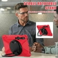 thumbnail image 4 of Funda para Samsung Galaxy Tab S10 Lite/S10 FE/S9 FE de 10,9 pulgadas/Tab S9 de 11 pulgadas, cubierta de silicona resistente con asa, soporte de 360 ​​grados, correa y soporte para S Pen., 4 of 9