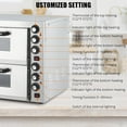 thumbnail image 6 of Garvee Electric Pizza Oven, 3600W Stainless Steel Indoor Pizza Oven with Glass Windows & Timer for Kitchen, Restaurant, Silver, 6 of 7