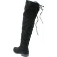 thumbnail image 3 of Chase & Chloe Maggy-1 Women's Thigh High Drawstring Low Chunky Heel Boots, 3 of 7