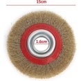 thumbnail image 3 of Wire Wheel 6 Inches 150mm Wire Wheel For Bench Grinder Polishing And 10pc Reducer Fixed Ring Wheel Brush Wire Round Steel Cleaner, 3 of 5