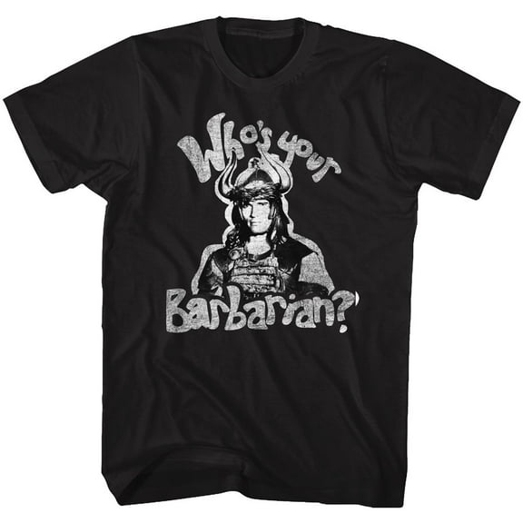Conan The Barbarian Whos Your Barbarian Black Adult T-Shirt 5Xl