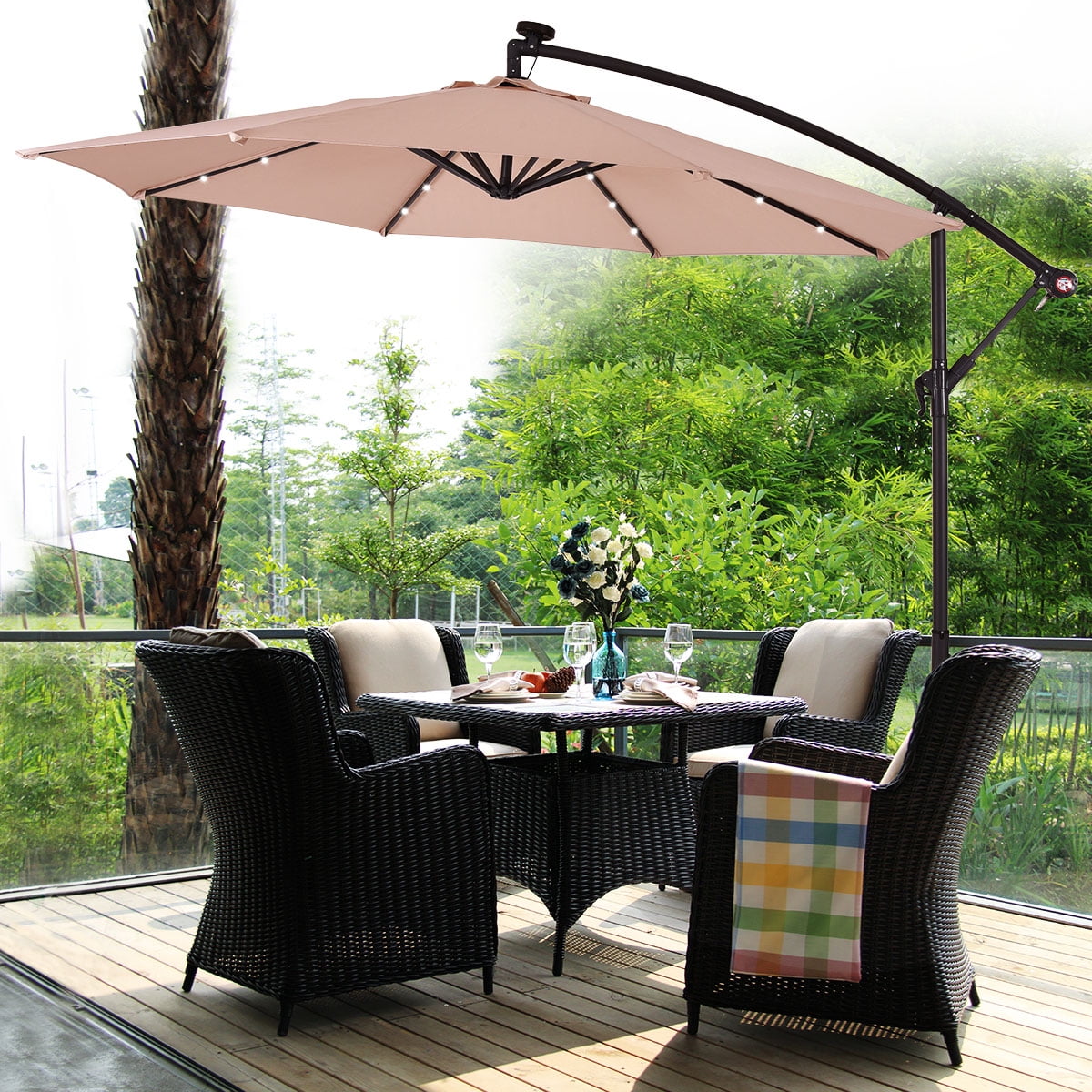 free standing parasol with weighted base