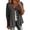 Gray, variant on Womens Linen Embroidery Cardigan 3/4 Sleeve Button Down Solid Color Casual Loose Vacation Tops