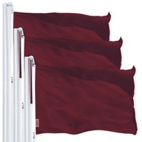 G128 3 Pack: Solid Burgundy Color Flag | 2x3 Ft | LiteWeave Pro Series Printed 150D Polyester | Indoor/Outdoor, Vibrant Colors, Brass Grommets, Thicker and More Durable Than 100D 75D Polyester