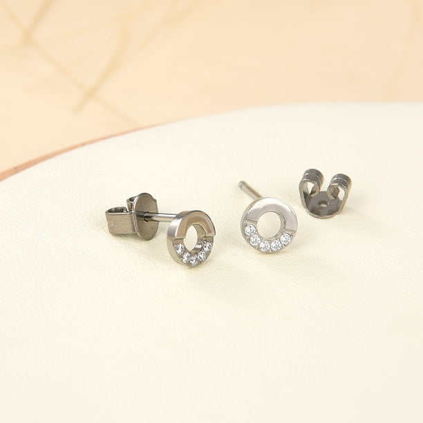 Titanium earrings shop studs walmart