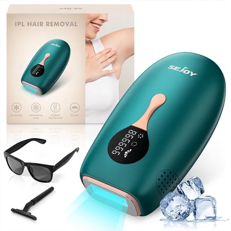 Sejoy IPL Laser Hair Removal with Cooling System  Painless Permanent Hair Remover for Full Body  Green