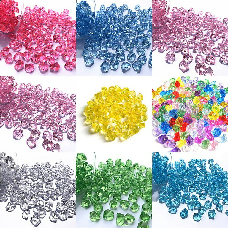 Mduoduo 200 Pcs Plastic Gems Ice Grains Colorful Small Stones