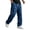Blue, variant on Migroa Mens Plaid Wide Leg Trousers Elastic Waist Loose Fit Casual Pants with Pockets, Lightweight Comfort Bottoms for Daily Wear And Outdoor Activities Blackish Green L