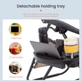 thumbnail image 2 of Dkeli Zero Gravity Chair Folding Mesh Zero Gravity Recliner with Cup Holder and Pillow Support 300lbs for Deck, Lawn, Poolside, Camping, Tan, 2 of 7