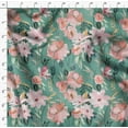 thumbnail image 4 of Soimoi Blue Cotton Jersey Fabric Leaves & Magnolia Floral Printed Craft Fabric by the Yard 58 Inch Wide, 4 of 5