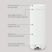 Diaper Genie Infant Deluxe Pail with 9 Easy Roll Bags, White