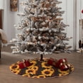 thumbnail image 4 of Bingfone Christmas Tree Skirt Mat Christmas Decoration Interior 36" -Red Black Plaid Sunflower, 4 of 6