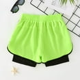 thumbnail image 6 of Povozer Toddler Baby Boy Girl Shorts Boy's Beach Shorts Solid Casual Summer Comfy Holiday Pants Drawstring Waist Stretchy Sports Trousers with Pockets Black Shorts Boy for 13-14 Years,Green, 6 of 8