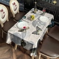 thumbnail image 2 of Butterfly Text Leaf Pattern Rectangle Tablecloth 60"x120",Waterproof Polyester Rectangle Table Cloth, Wipeable Spillproof Polyester Tablecloth for Dining, Camping, Indoor and Outdoor, 2 of 6