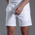 thumbnail image 2 of KPOPLK mens shorts Male Summer Sport Solid Shorts Drawstring Solid Pocket Shorts Quarter Pants Men Casual Shorts Size XXL,White, 2 of 5