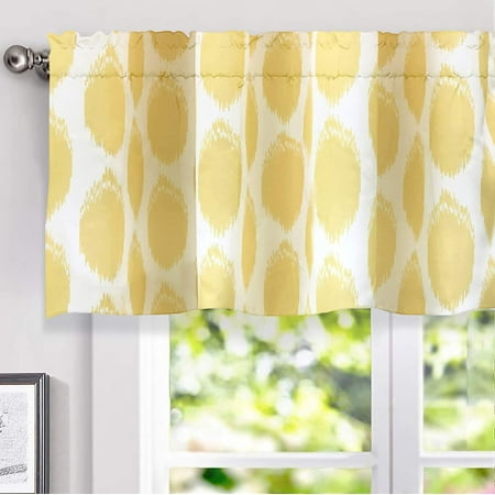 Circle Window - DriftAway Allen Circle Ikat Polka Dot Pattern Window Curtain Valance 52