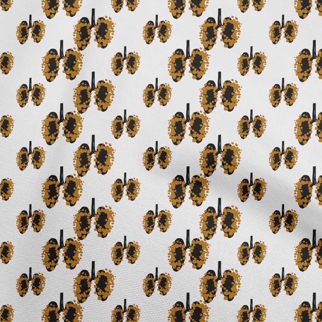 oneOone Polyester Spandex Dark Mustard Fabric Medical Virus Craft Projects Decor Fabric Printed by The Yard 56 Inch Wide