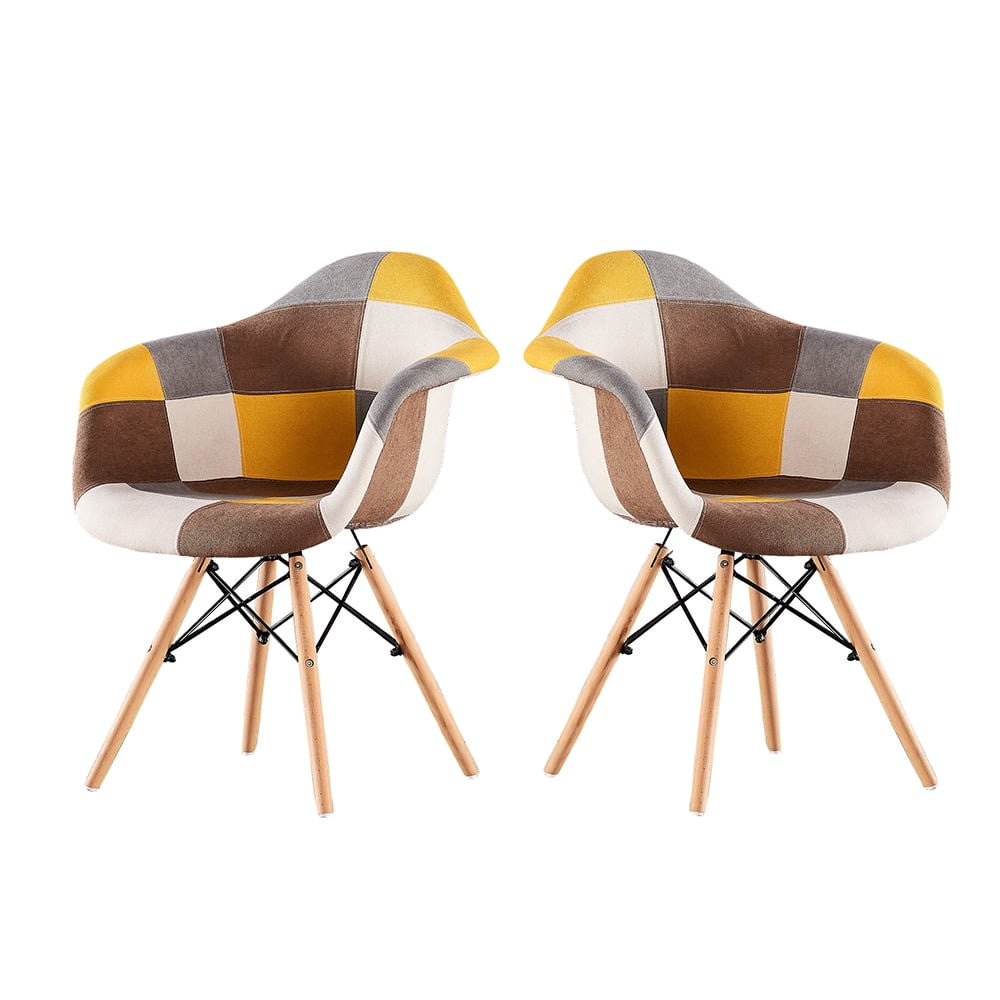 Kepooman Set of 2 Upholstered Lounge Chairs with Solid Wood Legs Kepooman Set of 2 Upholstered Lounge Chairs with Solid Wood Legs
