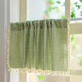 thumbnail image 3 of Cortina Sutuo Home Boho con borlas de lino, 132 x 46 cm, color salvia, 3 of 7