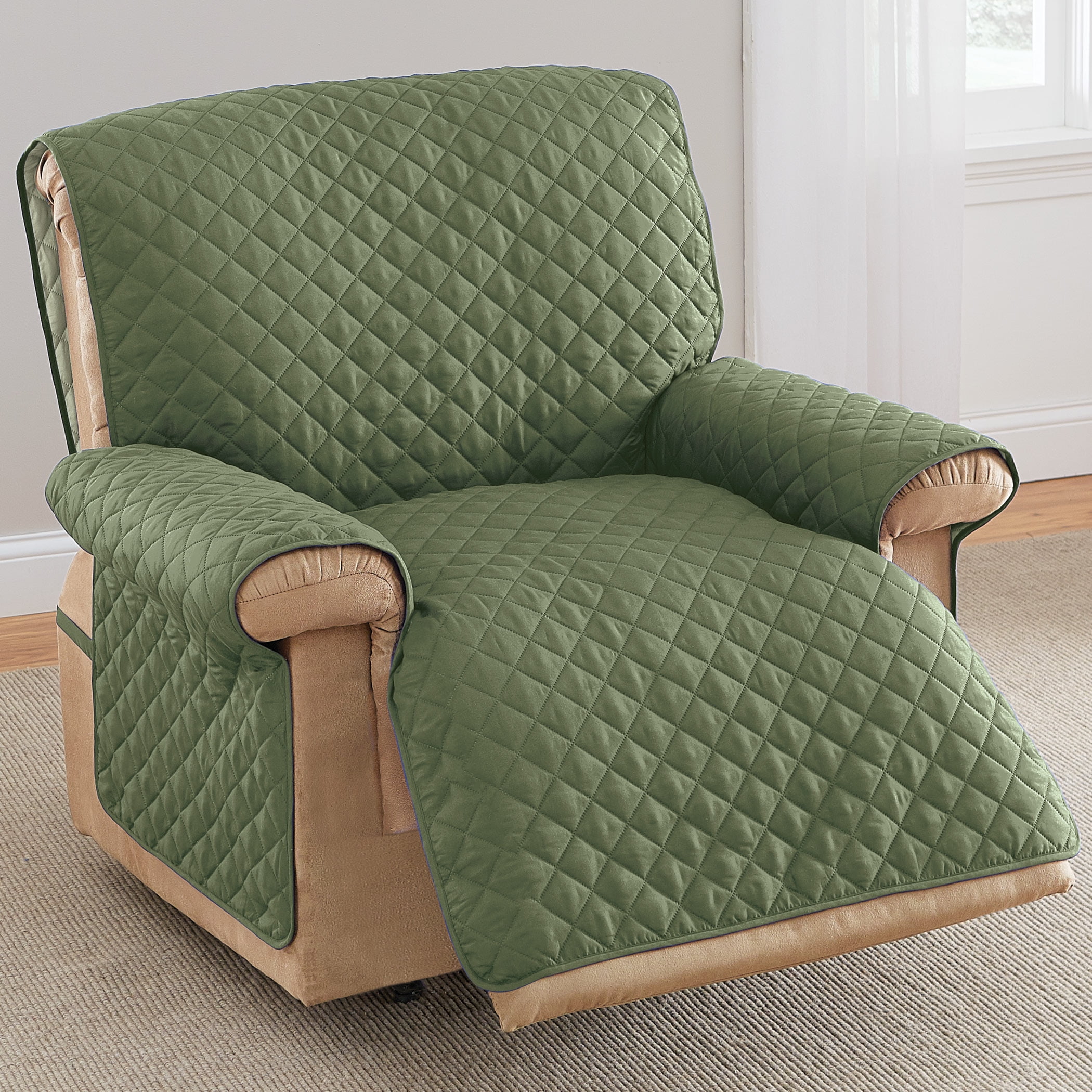 Collections Etc Reversible Quilted Jumbo Recliner Cover, Spill