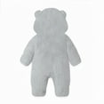 thumbnail image 4 of Gibobby Baby Newborn Bear Outfit Fleece Snowsuit Winter Clothes Hooded Jumpsuit Romper for Baby boy girl(Grey,0-6 Months), 4 of 7