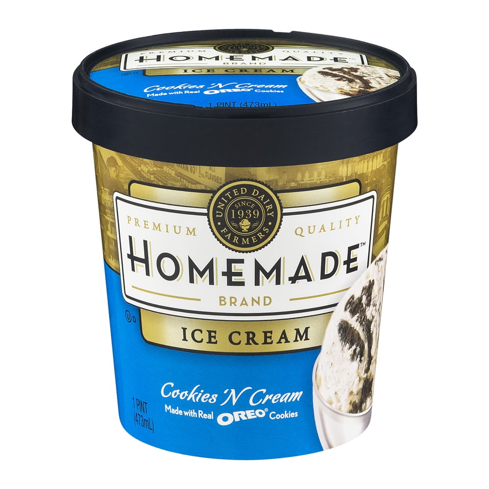 Homemade Cookies 'N Cream Ice Cream, 1 pint