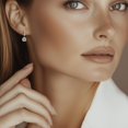 thumbnail image 2 of Pendientes SIGALIT con bisel colgante de moissanita en plata de ley, 2 of 8