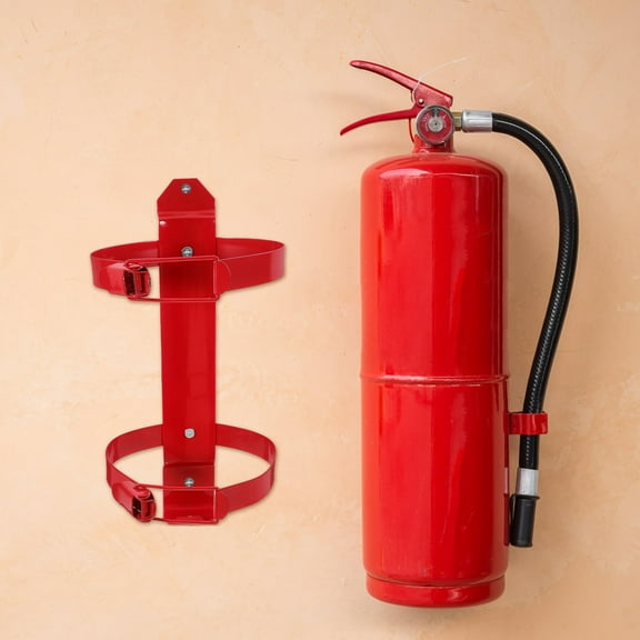 HEMOTON Red Heavy Duty Fire Extinguisher Bracket Wall Mount for Home and Vehicle Easy Install Adjustable Size
