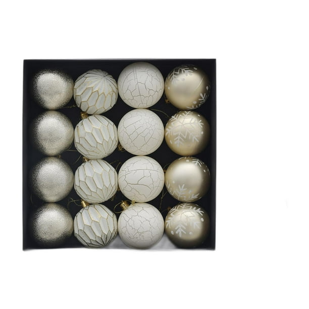 16 Adornos Navideños de Bolas, Bolas, Adornos Colgantes para Árbol de Navidad DIY Oro