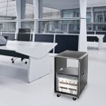 thumbnail image 2 of Portable Rolling Network Rack Server Rack Open Cabinet AV Rack Stand Audio Video Telecom Equipment Rack Open Frame Network Server Cabinet 16U, 2 of 13