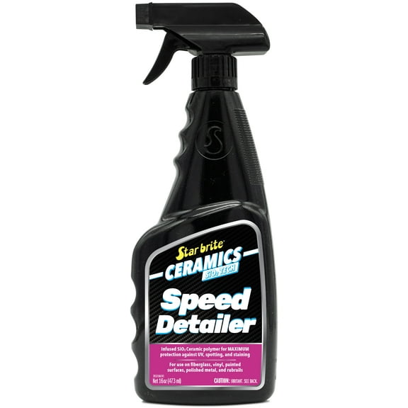 STAR BRITE Ceramics Speed Detailer SiO2 Infused - Ultimate Shine & Protection for Vehicles & Boats, Enhances Water Beading