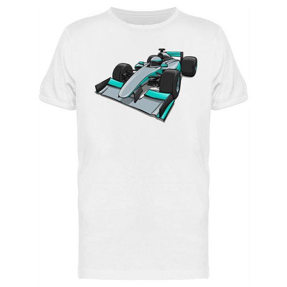 Grey And Cyan Racing Car T-Shirt Men -Image by Shutterstock, Male Small