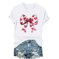 thumbnail image 3 of Craaazy Women's Bow Prints Fashion Round Neck Short Sleeved T-shirts Gifts, 3 of 6
