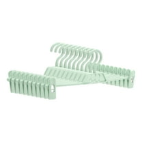 Unique Bargains Plastic Non-Slip Hangers Clothes Hangers with Pinch Clips 10 Packs Green
