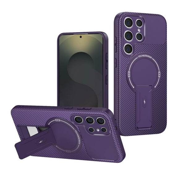 Allytechgroup Galaxy A13 5G Case, [Compatible with Magsafe] Rugged Shockproof Dual Layers Kickstand Anti-Fingerprint Wireless Charging Phone Cover Shell for Apple Samsung Galaxy A13 5G, Purple