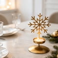 thumbnail image 6 of Qholemyo Gold Iron Snowflake Star Candleholder Tabletop Ornament Home Decor For Christmas Holiday, 6 of 6
