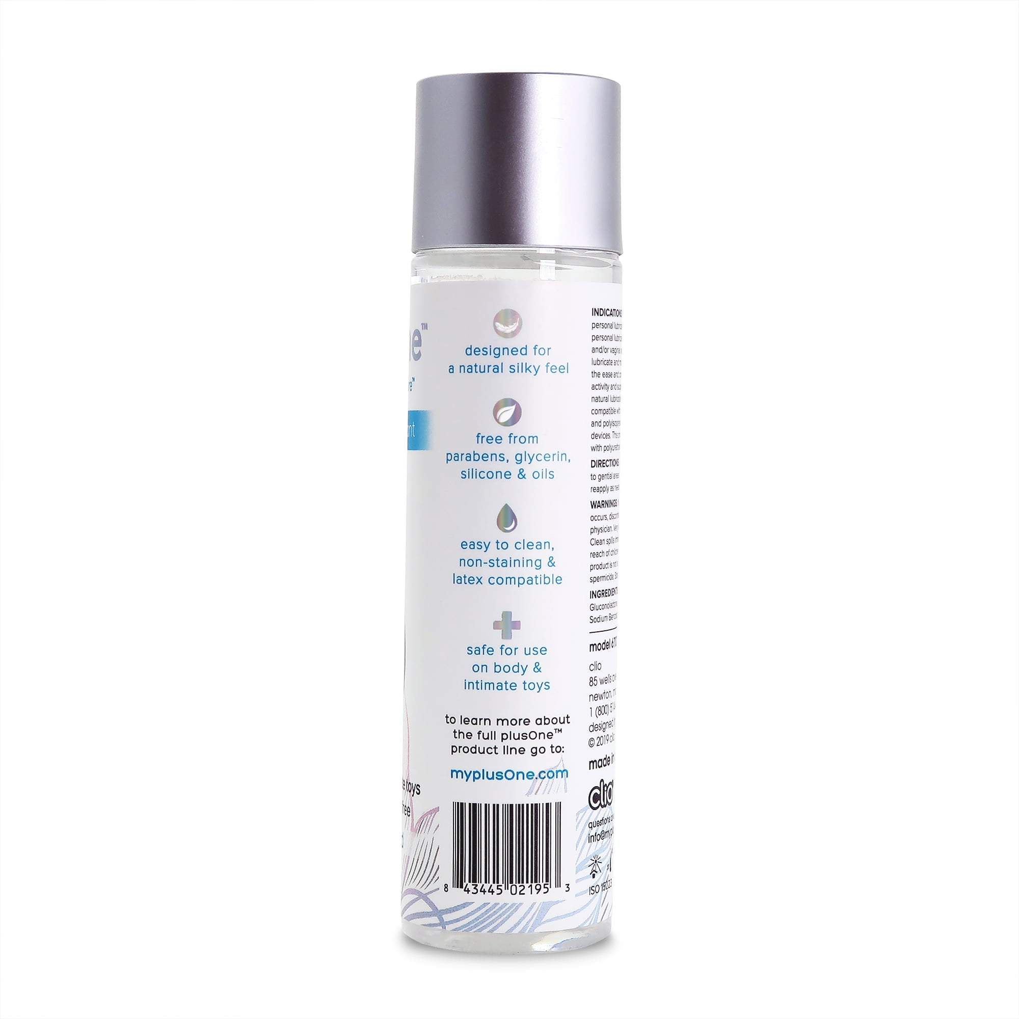 plusOne Personal Lubricant, 4 oz., Water-based, Body Safe