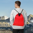 thumbnail image 5 of Drawstring Backpack Sports Water Resistant String Bag Sport Gym Sackpack for Women Men Large,Red, 5 of 6