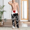 thumbnail image 2 of Pofeuu Red Heart And Puppy Of Bulldog Print Men's Pajama Pants, Soft Lounge Pajama Pants with big pockets for Men Plaid Pj Bottoms-Large, 2 of 6