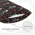 thumbnail image 5 of Binfone Skeleton with Roses Standard Size Pillowcase, Long Staple Pure Cotton Envelope Closure Pillow Cover,14"x20", 5 of 9