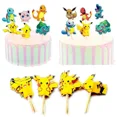 thumbnail image 2 of Juego de bandera de Pokémon para pastel, Pikachu, Charmander, Squirtle, fiesta de cumpleaños para niños, decoración de postres, juguete, 1 Juego（1Set7, 2 of 5