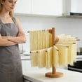 thumbnail image 4 of Wooden Foldable Pasta Dryer Rack Stand With 9 Suspension Rods For Efficient Kitchen Counter Drying And Compact Storage, 4 of 6