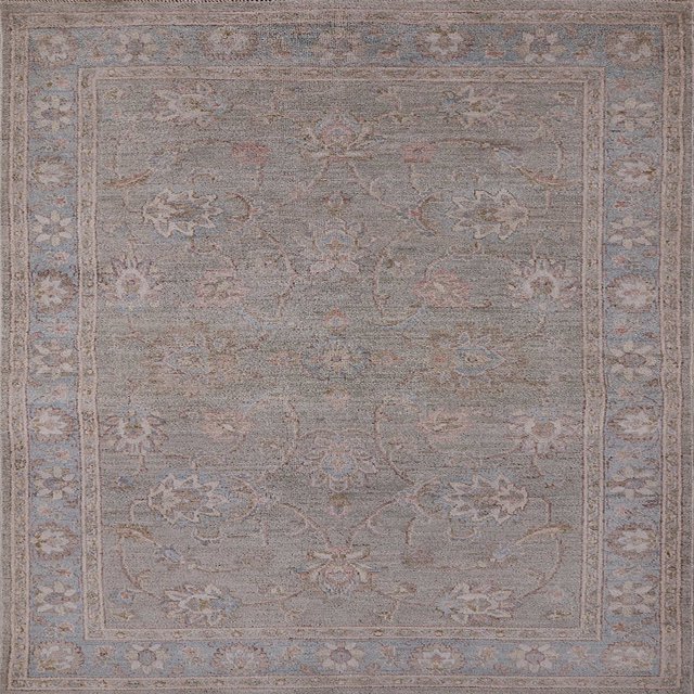 Ahgly Company Tapis d'Intérieur Carré Mid-Century Moderne Rose Pourpre Zone Orientale, 5' Carré