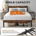 thumbnail image 3 of Alvantor Metal Platform Bed Frame with Headboard & Footboard - No Box Spring Needed, 800LBS Sturdy Wooden Slats Support, Industrial Style, 3 of 7