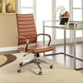 thumbnail image 5 of Computer Work Desk Chair, Red Brown, Faux Vinyl Leather, Home Office Business, Modern Contemporary HB33127, 5 of 11
